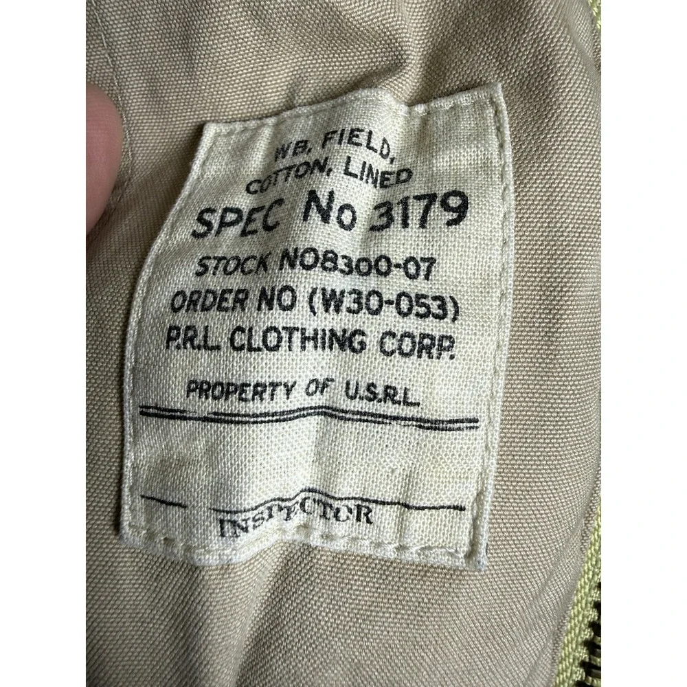 Vtg Polo Ralph Lauren Men L Khaki Field Jacket Corduroy Collar Military